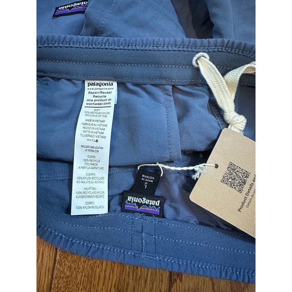 New girls Patagonia Kids Baggies Shorts Size L (12) Utility Blue Unlined NWT - Picture 8 of 9